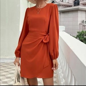 Faux wrap above knee dress NWT